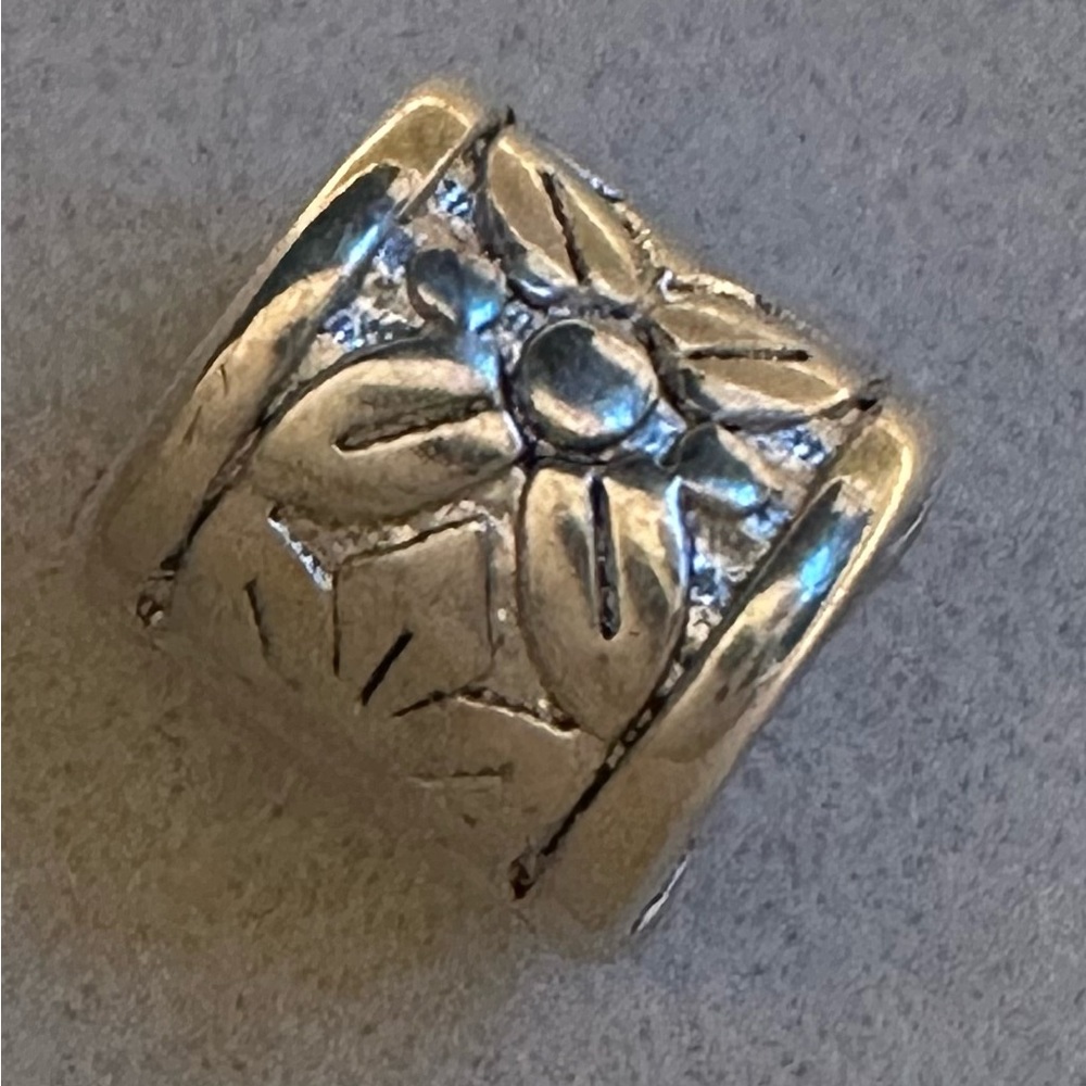 Brighton silver charm bead for bracelet flower spacer rare retired